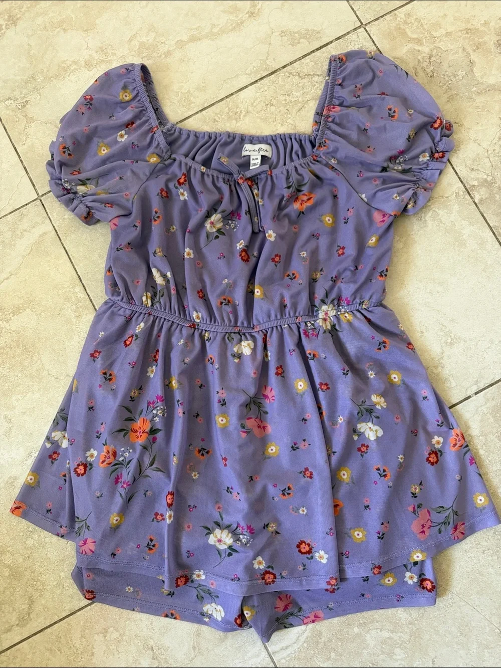 love, Fire Lavender Floral Kids One-Piece Romper